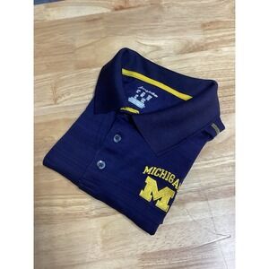 Mens Champion Michigan Wolverines short sleeved performance polo Navy XL‎